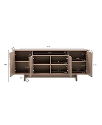 Manhattan Comfort Ella 70.9" Modern 9-Shelf Sideboard