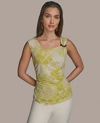 Donna Karan New York Women's Sleeveless Printed Knit Top