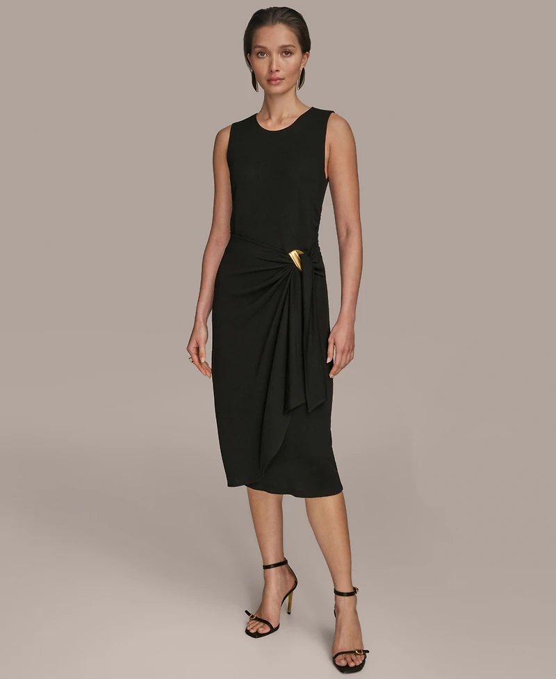 Donna Karan New York Women's Sleeveless Draped Skirt Dress