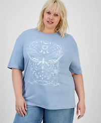 Rebellious One Trendy Plus Cosmic Butterfly Cotton T-Shirt