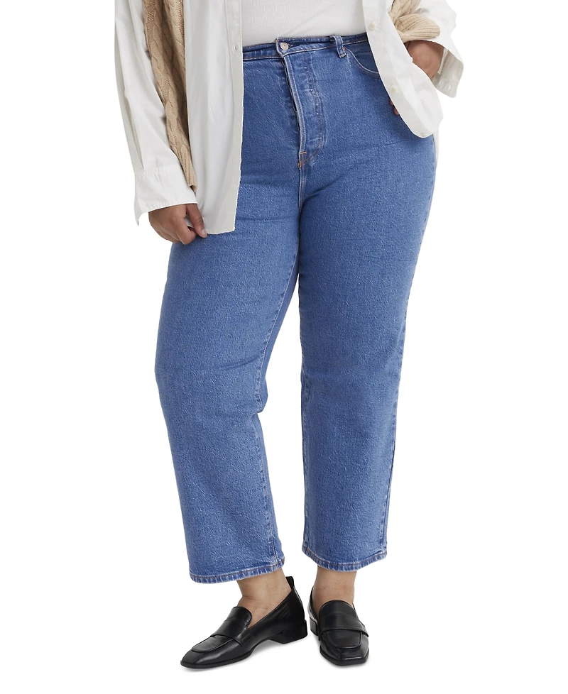 Levi's Plus Ribcage Straight-Leg Ankle Jeans