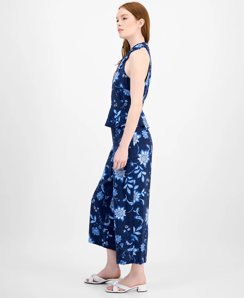 Tommy Hilfiger Women's Floral-Print Peplum Halter Jumpsuit