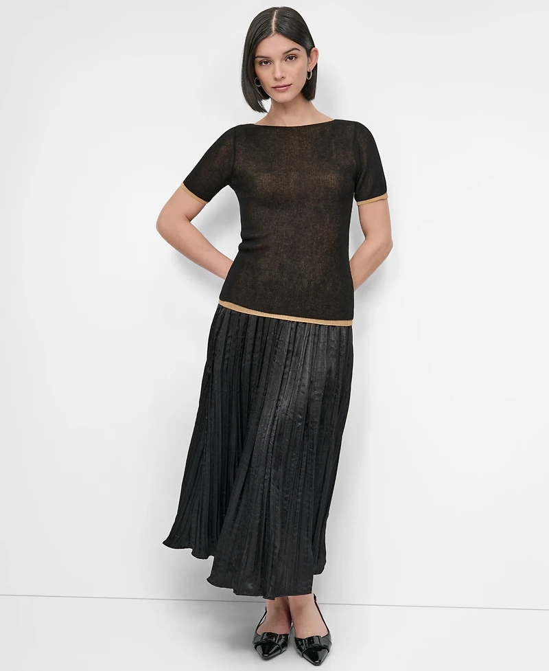 Dkny Women's Contrast-Trim Layered-Look Sweater