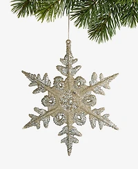 Holiday Lane Christmas Giltters Silver Snowflake Ornament, Macy's Exclusive