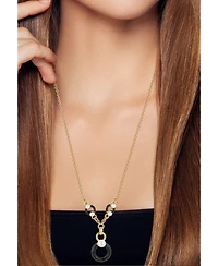 Rachel Zoe Gold Plated Vintage Pearl Lariat Necklace