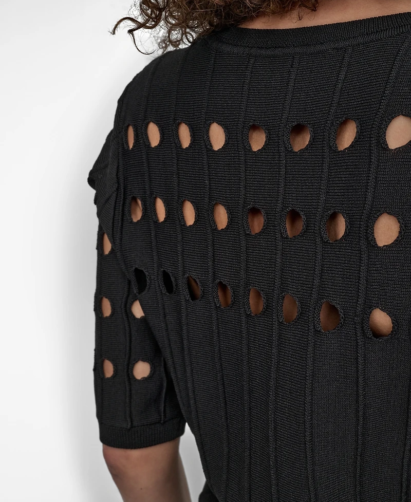 Dkny Women's Crepe Cut-Out Sweater