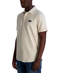 Karl Lagerfeld Paris Men's Short Sleeve Button Front Shirt