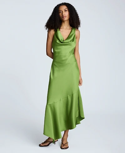 Kenneth Cole Women's Asymmetrical-Hem Cowlneck Dress