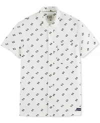 Scotch & Soda Men's Printed Short Sleeve Linen Button-Front Shirt