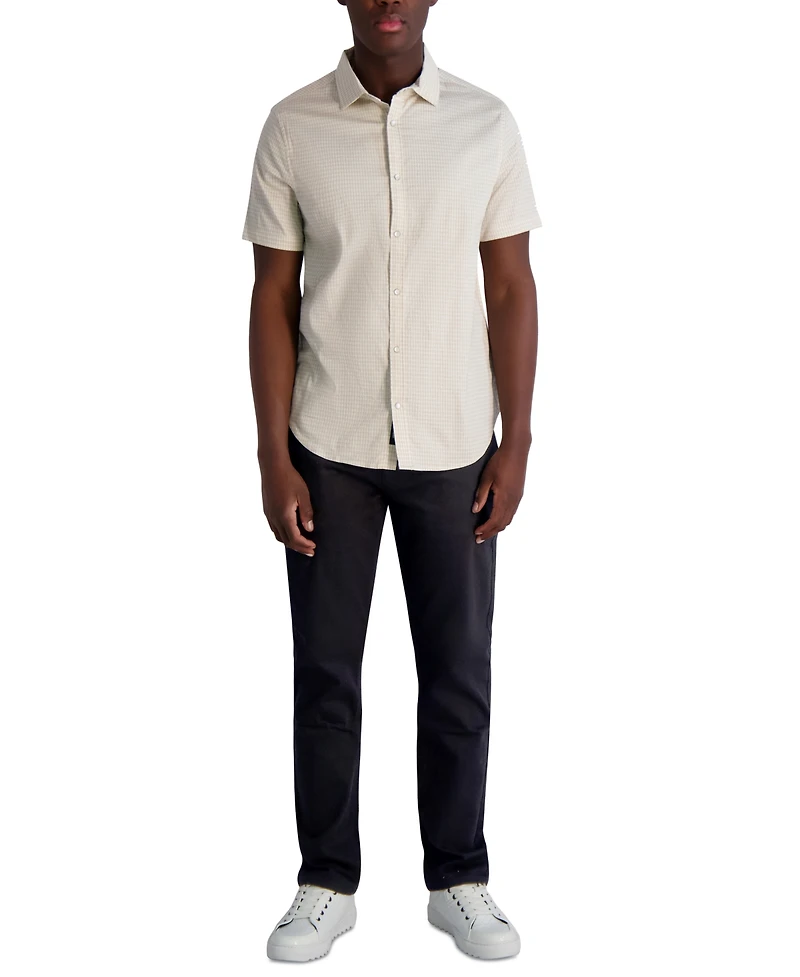 Karl Lagerfeld Paris Men's Woven Houndstooth Shirt