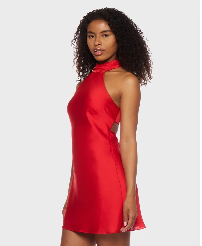 Alex & Sophia Juniors' Open-Back Halter Dress