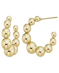 Macy's Ball Bead Hoop 14K Gold Plate Earrings