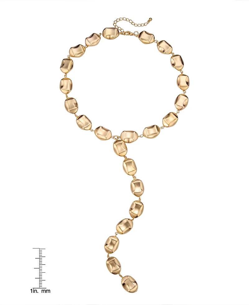 Macy's Round Stone 'Y' 14K Gold Plate Necklace