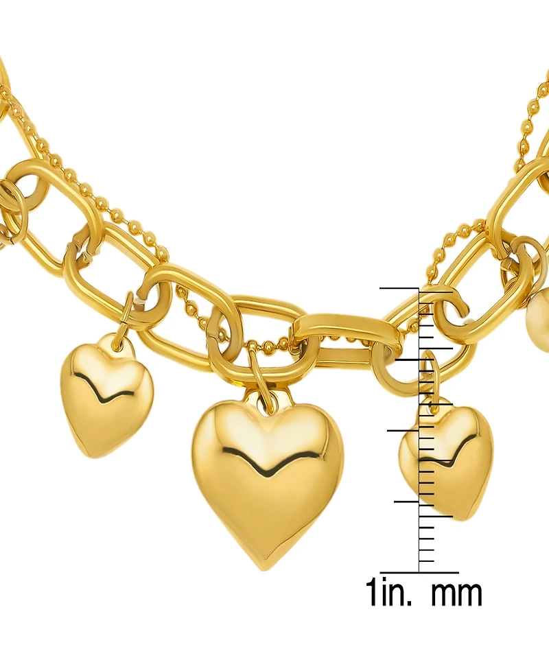 Macy's Multi Heart 14K Gold Plate Bracelet