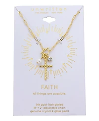 Unwritten Crystal Cross Charm Necklace