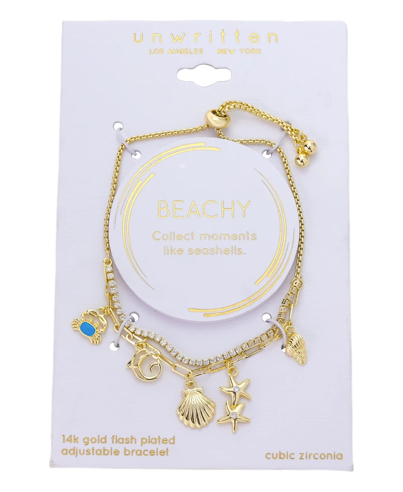 Unwritten Cubic Zirconia Sea Life Bolo Bracelet