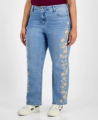 And Now This Trendy Plus High-Rise Embroidered Jeans, Exclusively at Macy's