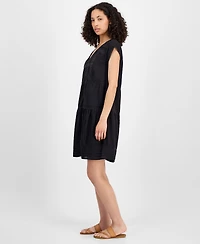 Lucky Brand Women's Cotton Button-Front Lace Mini Dress