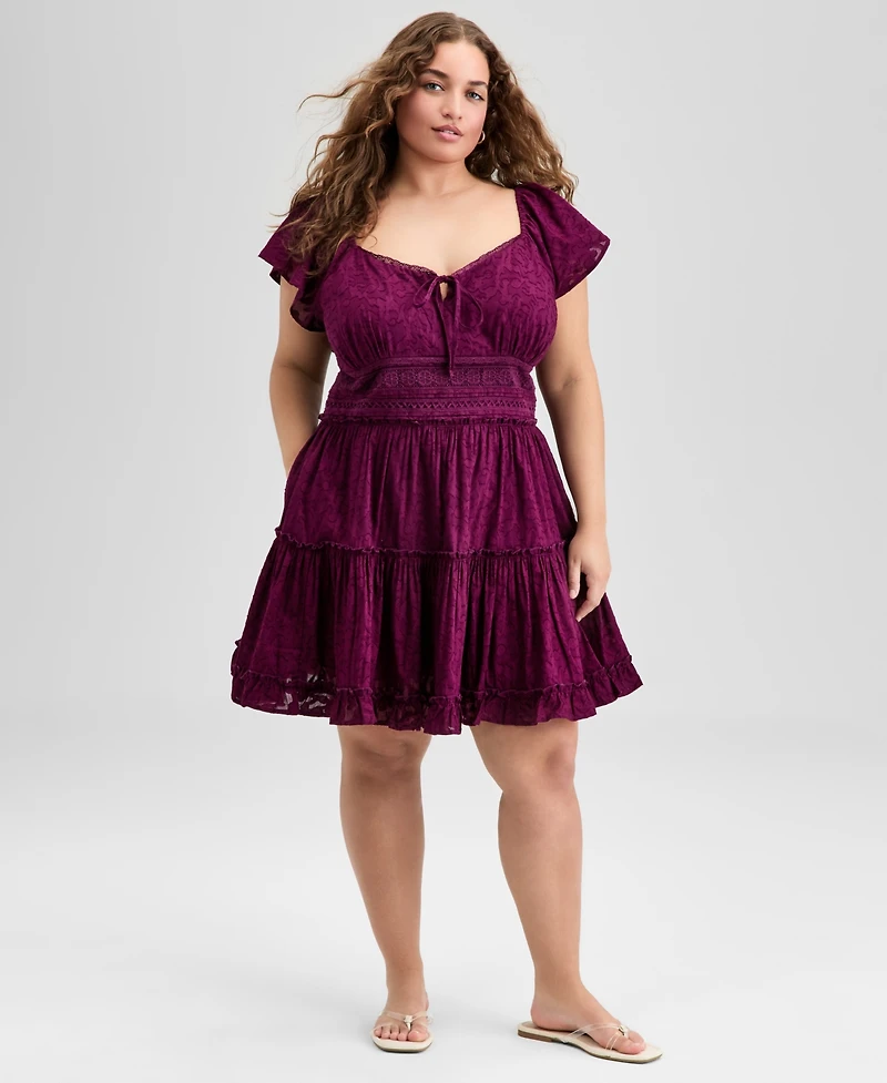 And Now This Trendy Plus Cotton Burnout Fit & Flare Dress, Exclusively at Macy's