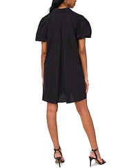 Msk Women's Collared Puff-Sleeve Mini Shift Dress