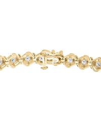 Diamond Swirl Bezel Link Bracelet (4 ct. t.w.) in 10k Gold, Exclusively at Macy's