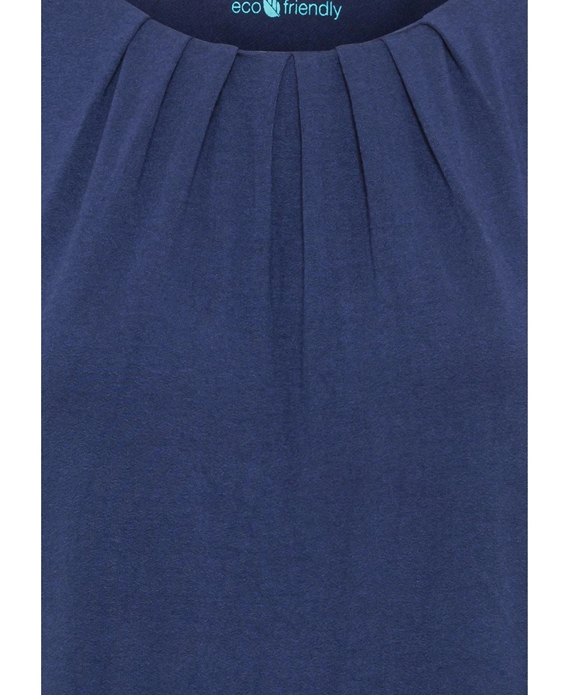 Olsen Women's Shell with Pleated Neckline