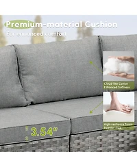 Xizzi Patio Furniture Set,6 Piece Outdoor Sectional Sofa Couch Set,Patio Conversation Set with Modular Wicker Chairs,Widened Armrest,Side Table,Orange