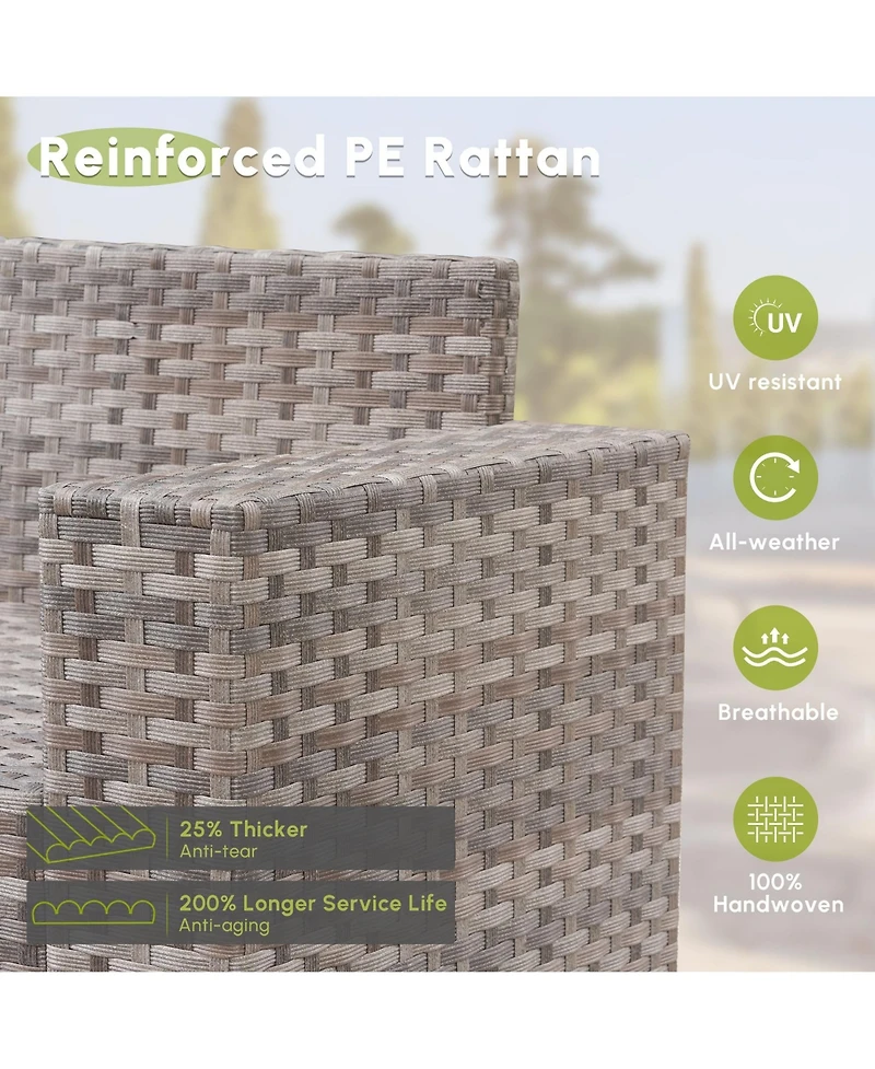 Xizzi Patio Furniture Set,6 Piece Outdoor Sectional Sofa Couch Set,Patio Conversation Set with Modular Wicker Chairs,Widened Armrest,Side Table,Orange