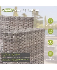 Xizzi Patio Furniture Set,6 Piece Outdoor Sectional Sofa Couch Set,Patio Conversation Set with Modular Wicker Chairs,Widened Armrest,Side Table,Orange