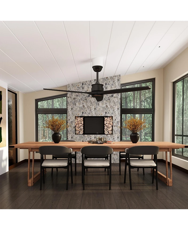 60 inch ceiling fan without light, can be used indoors and outdoors, with remote control, reversible Dc motor, no noise, for bedroom, living room, ter