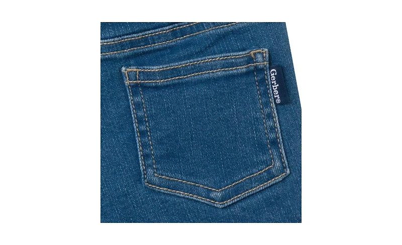 Gerber Baby Gender Neutral Denim Shorts, Light Wash