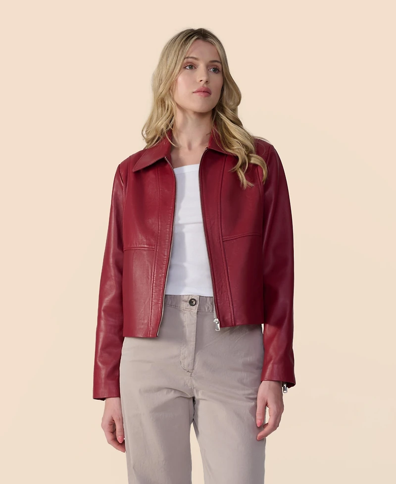 Furniq Uk Women's Classic Leather Jacket