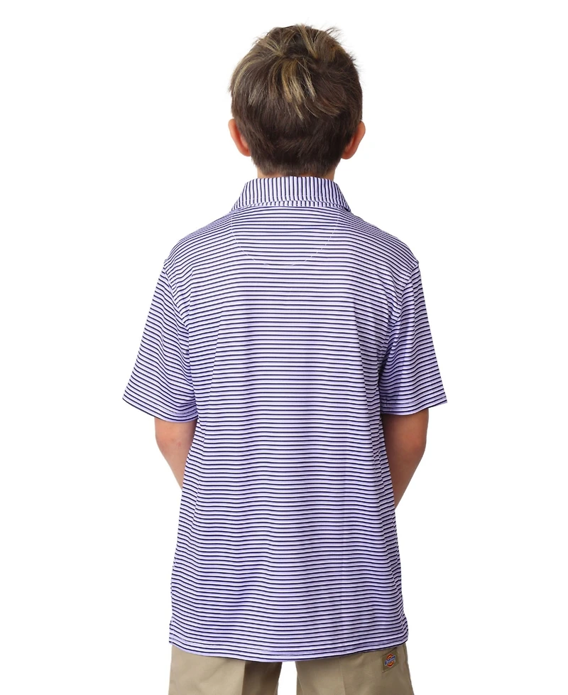 TailorByrd Boys Multi Stripes Printed Performance Short Sleeve Polo