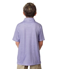 TailorByrd Boys Multi Stripes Printed Performance Short Sleeve Polo
