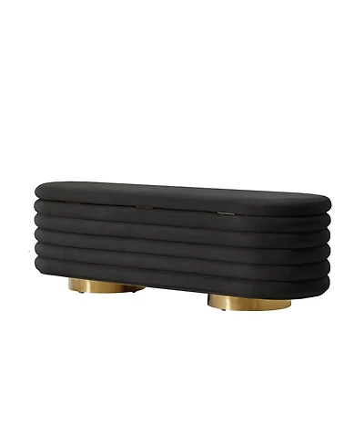 Rupert Bench with Gold-finished Metal Legs