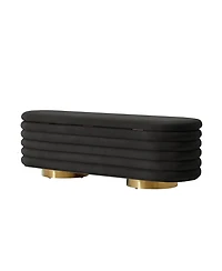 Rupert Bench with Gold-finished Metal Legs