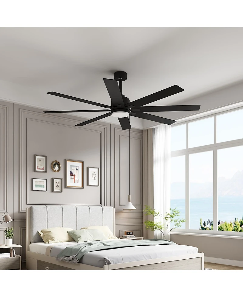 72 inch ceiling fan with light, can be used indoors and outdoors, with remote control, reversible Dc motor, no noise, suitable for bedroom, living roo