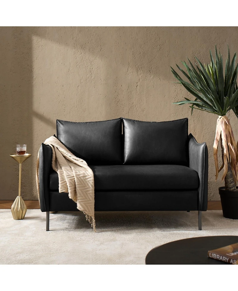 Monroe Modern Industrial-Style Pu Leather Sofa with Sturdy Metal Legs And Movable Seat