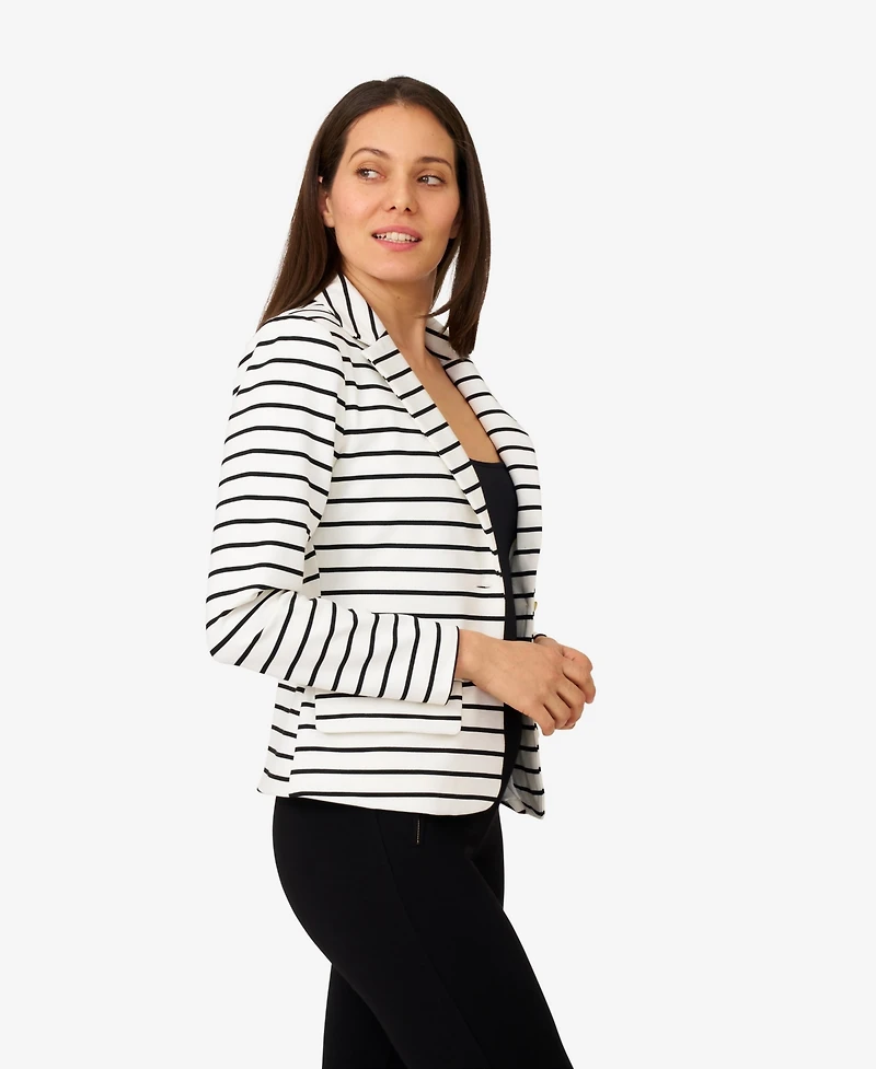 Cable & Gauge Women's Stripe Stretch Knit Jacket