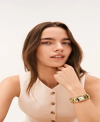 Tommy Hilfiger Women's Quartz Gold Tone Stainless Steel Bracelet Watch, 20.50mm x 25.20mm