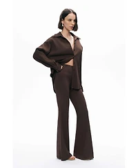 Nocturne Women's Crumpled Fabric Draped Shirt