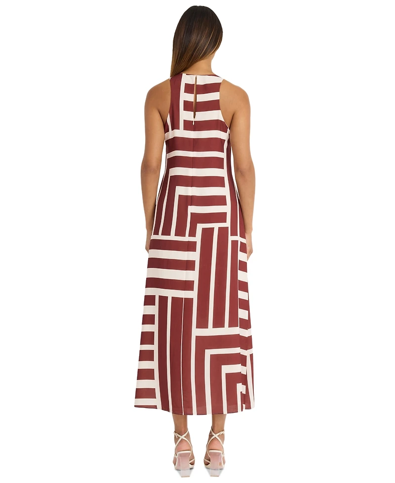 Donna Morgan Women's Striped Sleeveless Maxi Dress