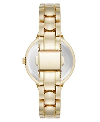 Anne Klein Women's Quartz Delicate Crystal Accented Champagne Dial Gold-Tone Alloy Metal Watch, 28mm