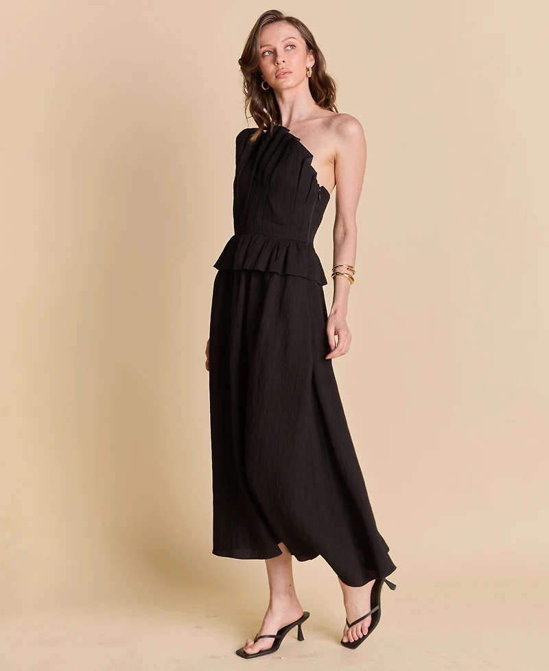 English Factory Women's Ruffled Strapless Midi Dress