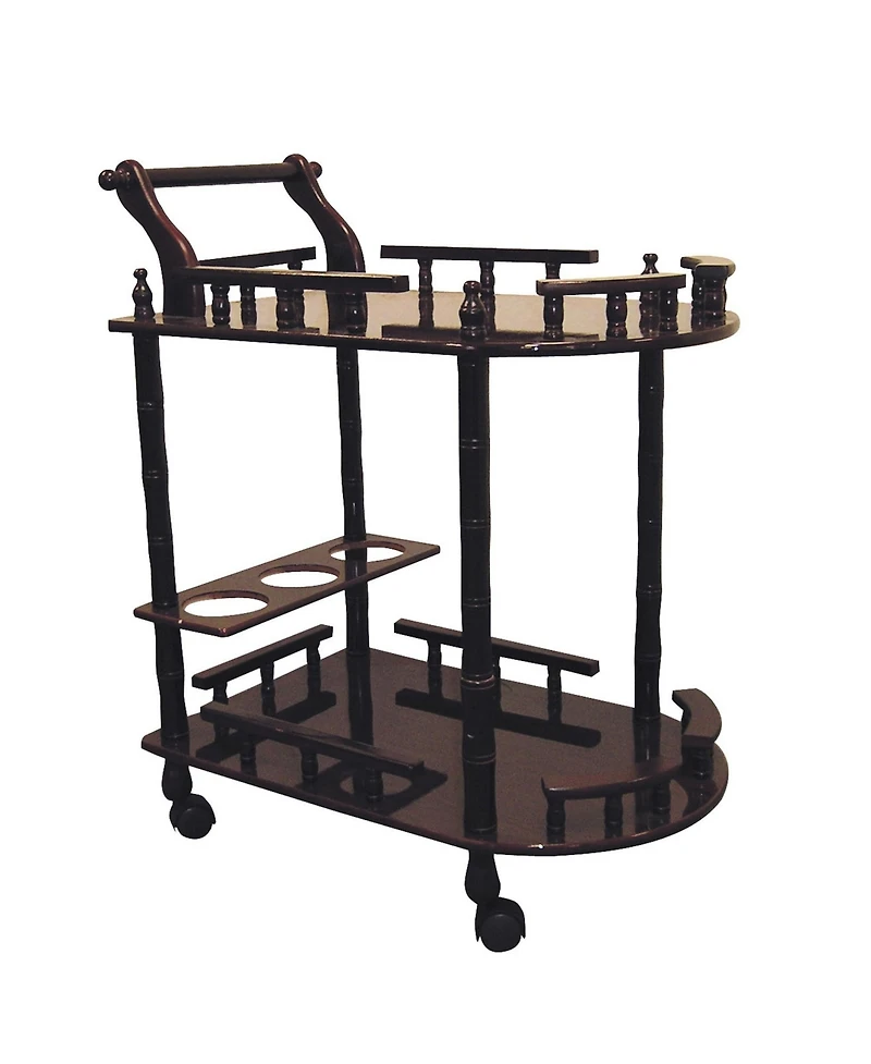 Rolling Bar Cart – Mobile Beverage Serving Cart with Shelves and Storage for Home or Kitchen
