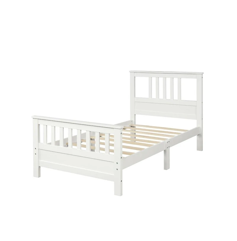 Sturdy Wood Bed Frame with Support Slats for Bedroom Furniture
