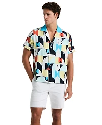 Original Penguin Men's Slim-Fit Camp Collar Terry Short-Sleeve Shirt