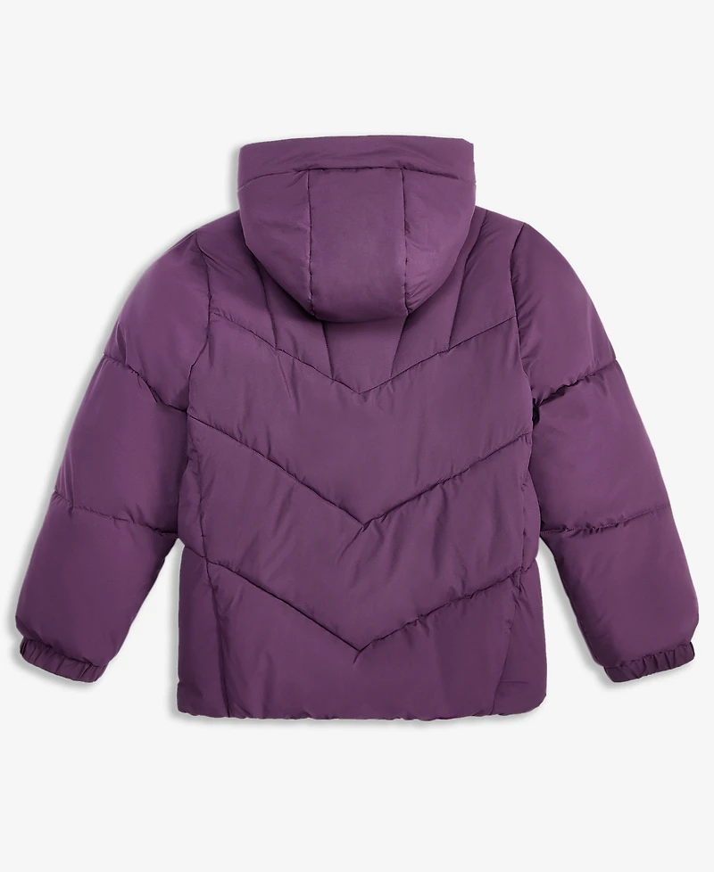 Sam Edelman Big Girls Mermaid Quilt Solid Puffer Jacket