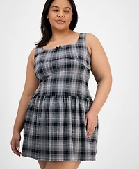 Planet Heart Trendy Plus Plaid Drop-Waist Dress