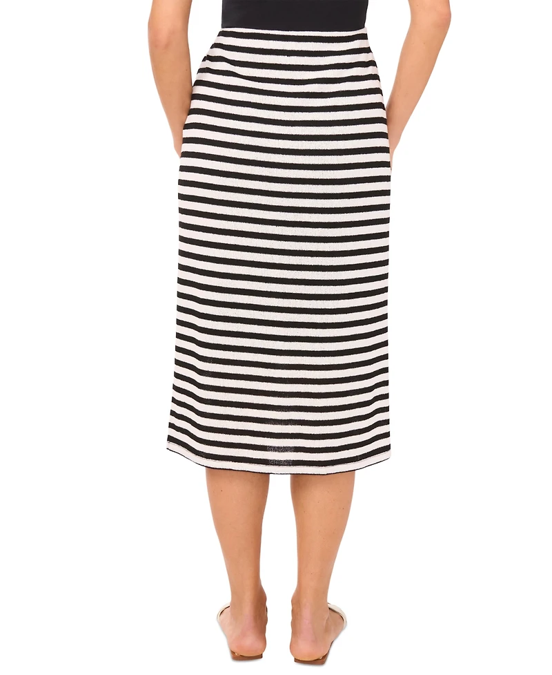 Vince Camuto Women's Striped Relaxed Pull-On Midi Skirt